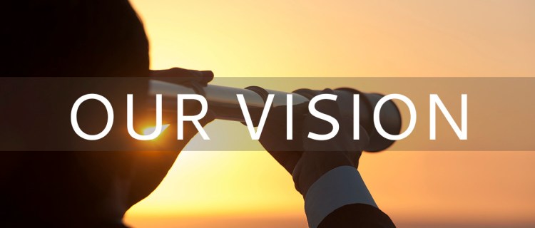 Businessman looking to the future with telescope